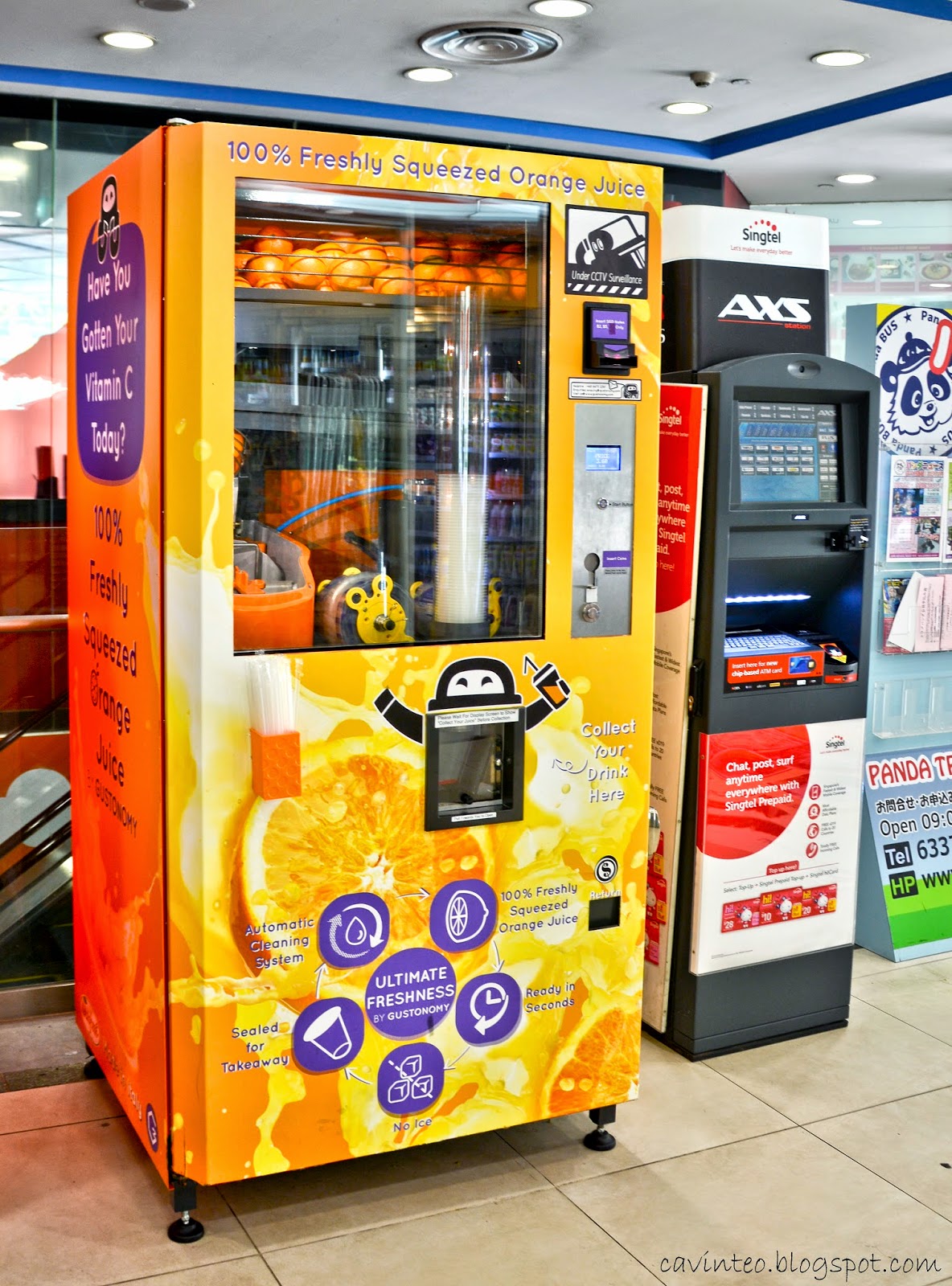 Entree Kibbles 100 Freshly Squeezed Orange Juice from a Vending